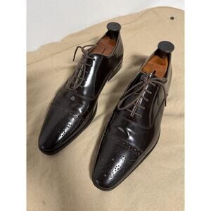Versace Collection Shoes Mens Size 43 Brown Cap Toe Oxford Brogue Dress Leather
